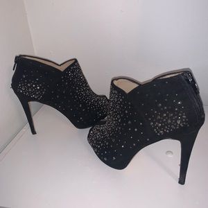 Black with rhinestone booties